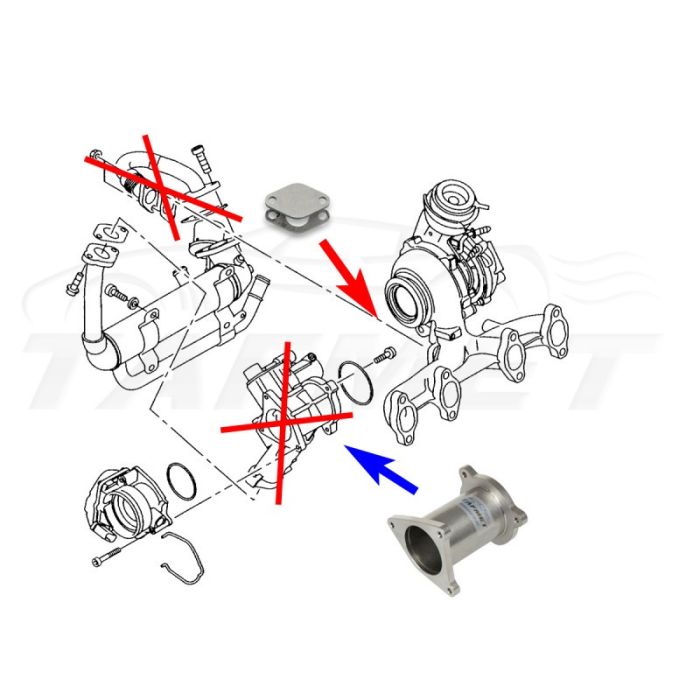 EGR valve removal kit for VW Audi Seat Skoda with 1.4 1.9 2.0 TDI BLS BMM BMP engines