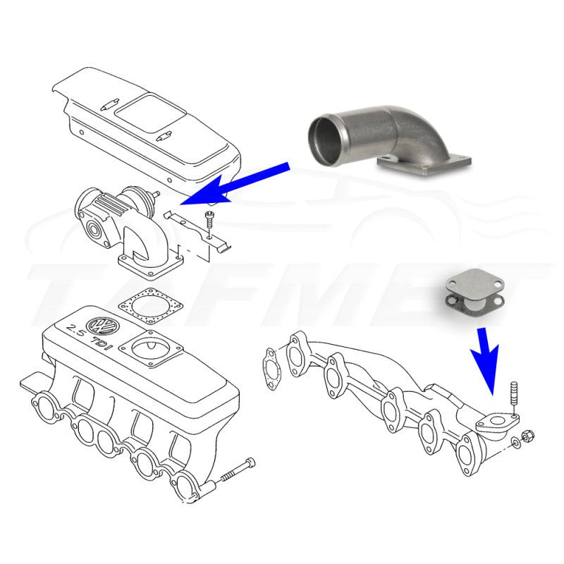 Kit de eliminación de válvula EGR para VW Transporter IV con motores 2.5 TDI AJT AYY ACV AUF AYC AXL