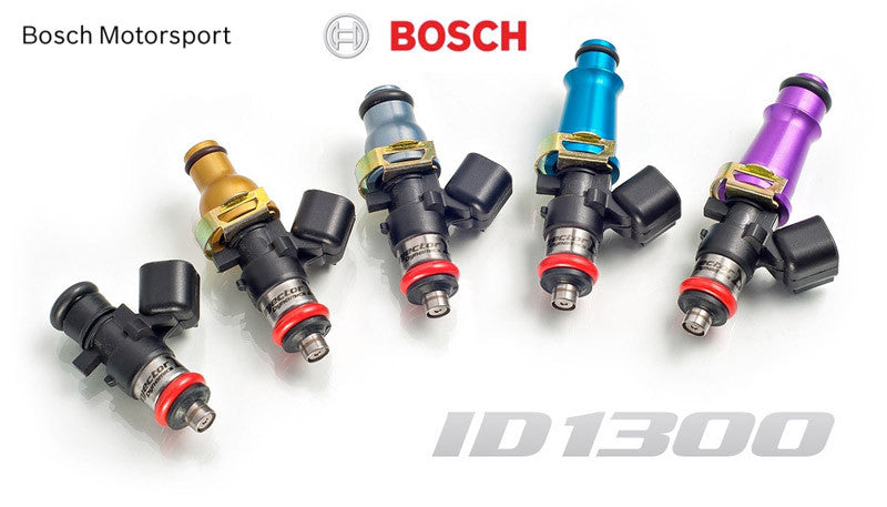 Kit de 4 inyectores de combustible Injector Dynamics 1300cc/min, Audi / VW 1.8T 2.0T / BMW E30 M3 88-91 / Mazda Miata MX-5 06-14 / Nissan 200SX S13 S14 S15 SR20DET / Toyota MR-2 3S-GTE 90-96 / Celica 3S-GTE 89-99 60 mm / 14 mm (morado)