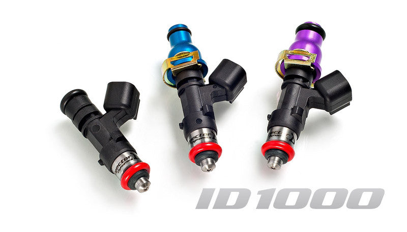 Kit de 6 inyectores de combustible Injector Dynamics 1000cc/min, Nissan GTR R32 R33 R34 RB26 / Toyota FJ Cruiser / 4Runner / Tundra 1GR V6 60 mm / 14 mm (morado)