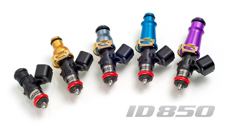 Kit de 6 inyectores de combustible Injector Dynamics 850cc/min, Nissan GTR R32 R33 R34 RB26 / Toyota FJ Cruiser / 4Runner / Tundra 1GR V6 60 mm / 14 mm (morado)