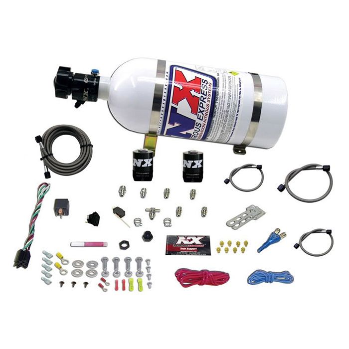 Sistema de inyección electrónica de combustible (EFI) compacto para todo tipo de vehículos (35-50-75 CV) con botella de 6,8 kg (15 lb) de Nitrous Express NX 20923-15.