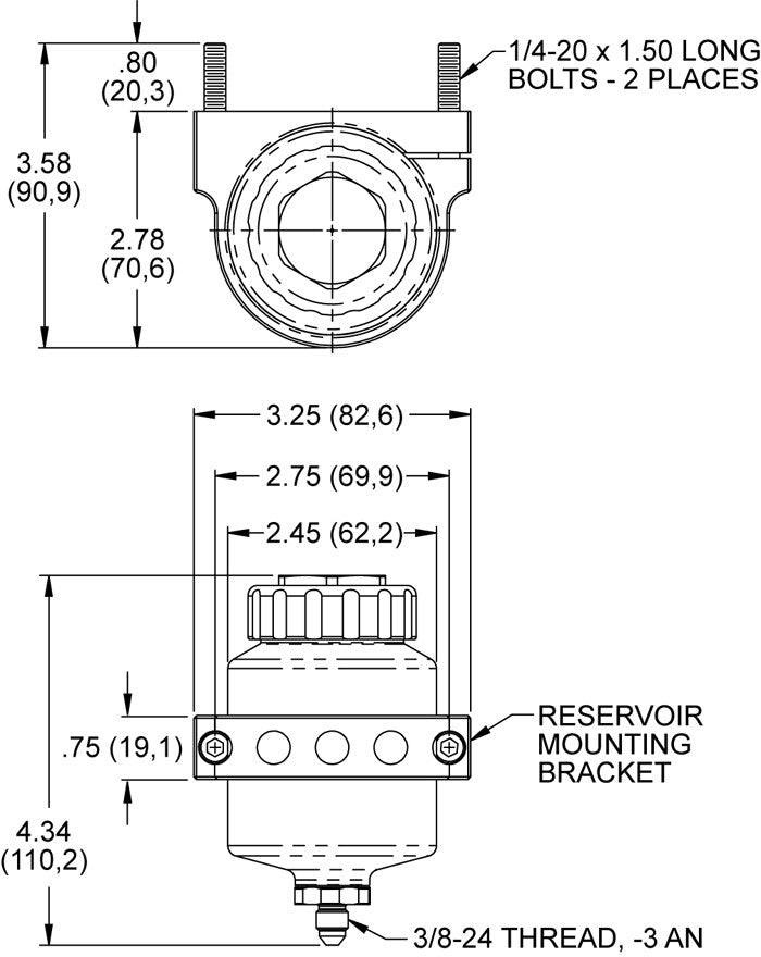 Kit de depósito de bomba de freno mecanizado Wilwood 260-12697